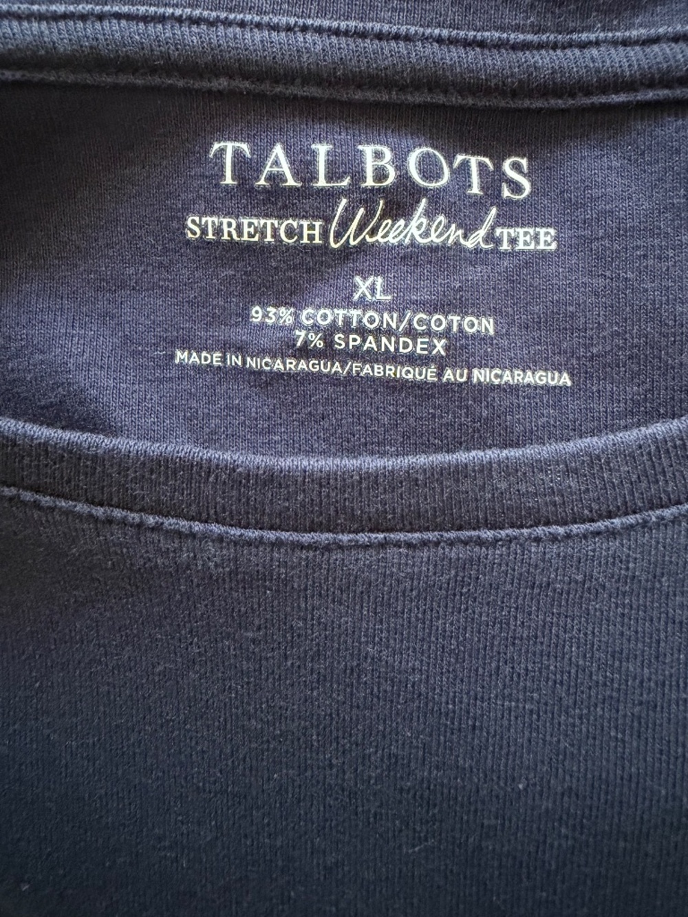 Talbots Stretch Weekend Navy Blue Long Sleeve Tee Top XL - Picture 4 of 4